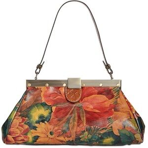 Patricia Nash Ferrara Frame Floral Leather Satchel Shoulder Purse Botanical Fall